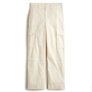 J. Crew Cream Cargo Pant in Ripstop Cotton with Utility Pockets, Size 28